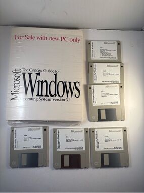 Microsoft Windows 3.1 Operating System Boxed Set Manual 3.5" Floppy Un-Tested